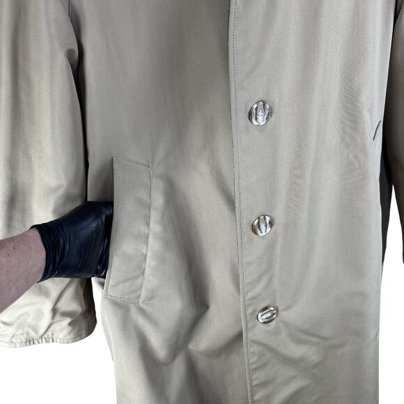 Brooks Brothers Mens 42R Reversible Herringbone Tweed Wool & Cotton Trench Coat - Picture 7 of 16